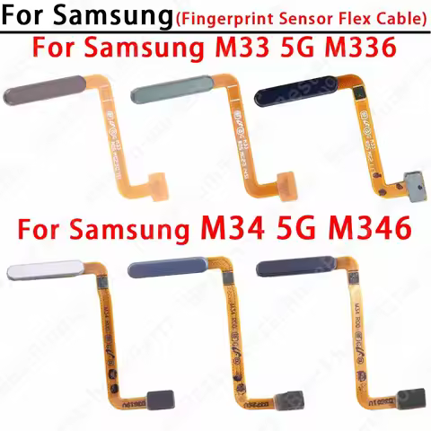 Phones Power Button Fingerprint Sensor Flex Cable For Samsung Galaxy M33 5G M336 M34 5G M346 Replace