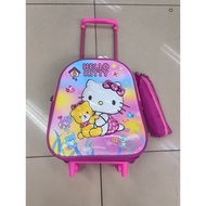 New 14 inch 2in1 Trolley BagPack with Pencil pouch and 2 wheels Kids Trolley Bag
