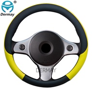 2021100 DERMAY Brand Leather Car Steering Wheel Cover Anti-slip for Alfa Romeo 159 147 156 166 Giuli