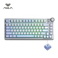 AULA AU75 Esports Gaming Mechanical Keyboard Three Mode 81 Keys PBT Keycap Hot Swappable RGB PC Desk