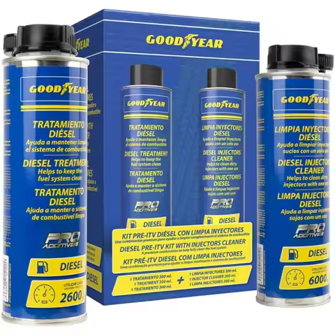 Goodyear Diesel Treatment Kit for Pre-ITV, featuring engine cleaner and catalytic cleaner for improv