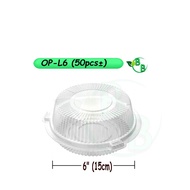 OPS L6 (6") Round Cake Box with Lock/ Bakery Round Disposable Chiffon Cake Plastic Box/ Bekas Kek Pl
