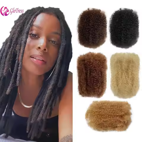 High Quality 8 Inch Afro Kinky Bulk Brazilian Remy Human Hair 1B 27 613 Color Durable Natural Look f