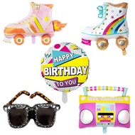 Skates Radio Aluminum Film Balloon 80s Theme Party Decoration Balloon 溜冰鞋收音机铝膜气球 Eighty's Theme Part