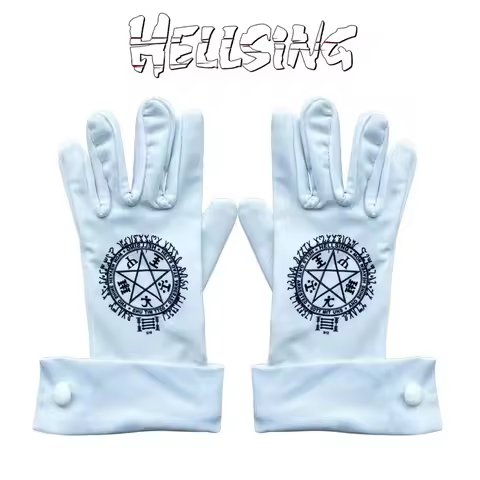 Anime Hellsing Alucard Cosplay Gloves Adult White Cotton Full Finger Mittens Sweat Absorption Gloves