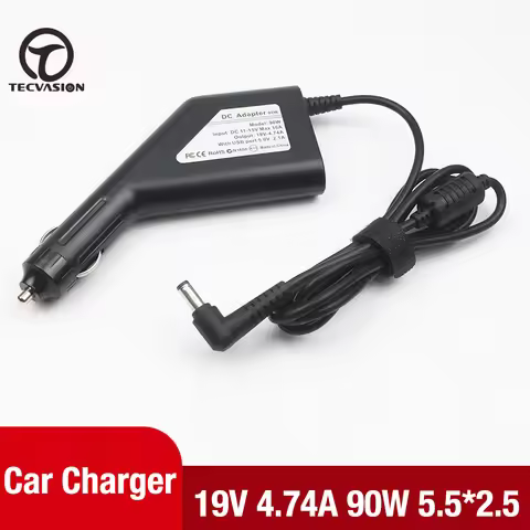 19V 4.74A 90W 5.5*2.5mm Car Charger For Asus A46C X43B A8J K52 A8F W7 Toshiba/Lenovo Laptop Adapter 