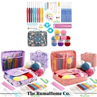 DIY Crochet Set for Beginner Embroidery Knit Sew Cross Stitch Tools Hook Soft Grip Wool Bags 59PCS B