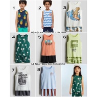 HM US/UK/JP boys' cotton tank top set, sizes from 1.5-2y to 9-10y
