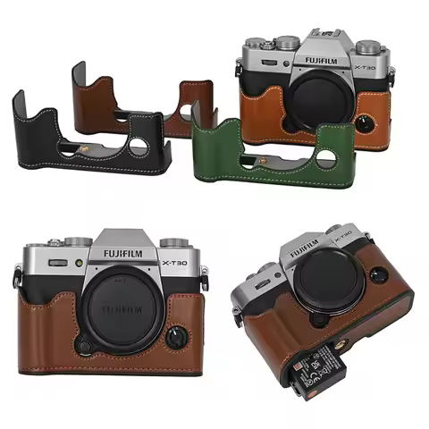 XT30 Camera Bag PU Leather Half Body Case for Fujifilm XT30 Fuji X-T30 XT30II XT10 XT20 Battery Open