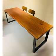 Wood slab dining table