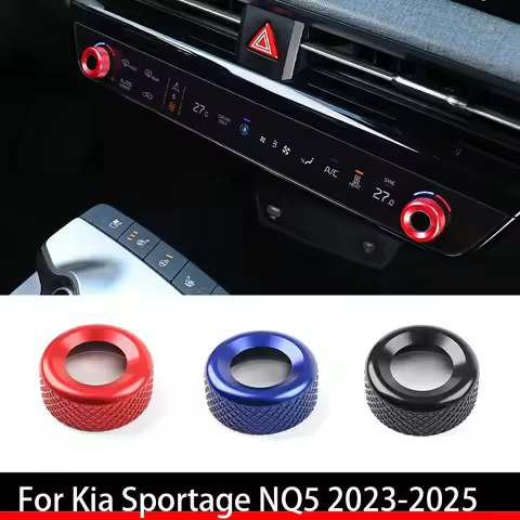 2PCS Aluminum Alloy Air Conditioner Knob Ring For Kia Sportage 2023–2025 Kia EV6 2022–2024 Kia Carni