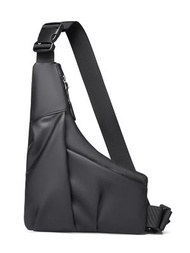 新款男裝斜孭袋輕薄運動胸包 戶外休閒單肩袋 潮流斜孭袋- 灰色 均碼