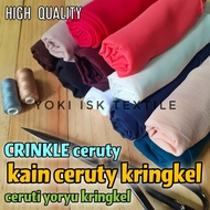 Plain Yoryu Cringkle Fabric - Chiffon Snow Ceruty Chiffon Fabric
