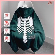 Áo khoác hoodie , áo khoác cặp đôi mũ 2 lớp nỉ ngoại ấm ấp , áo hoodie bộ xương nam nữ unisex