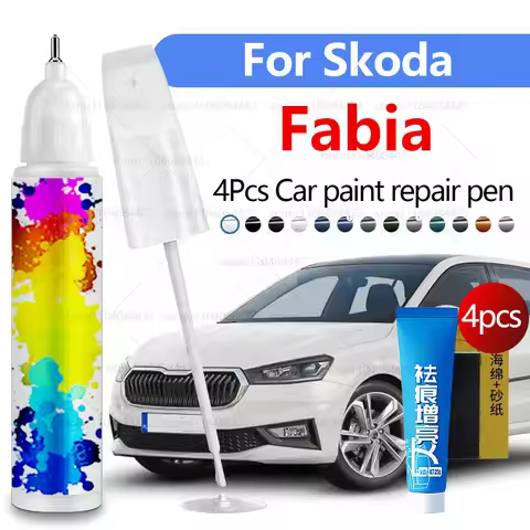 Car Paint Repair Pen For 1999-2025 Skoda Fabia Paint Scratch Repair Accessories 4PCS Black 1Z C9Z Wh