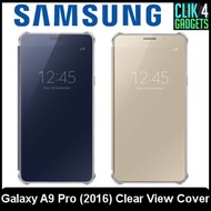 Original Samsung Galaxy A9 Pro (2016) / Clear View Cover / Gold / Black