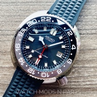 WMNP Seiko Captain Willard Mod NH34 GMT Chapter BezelRing Flake HandsSnow