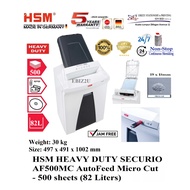 HSM SECURIO AF500 AutoFeed Micro Cut 1.5 x 15mm 500 sheets 82 Liters Shredder Paper AF500CC AF500 CC