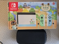 Nintendo switch 動森版 有盒齊配件 連保護套 已有保護貼 全新有線耳機