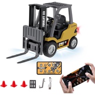 RC Forklift 1/64 Scale 2.4G 10KM/h Full Proportional Mini RC Transport Vehicle (4*12*7cm) with Contr