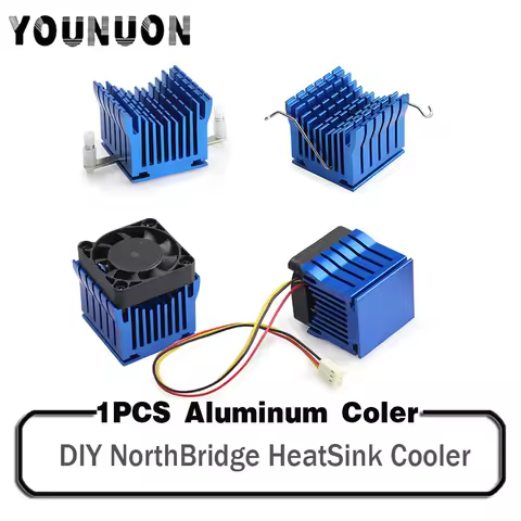 1 Piece DIY Aluminium Northbridge Heatsink Cooler Blue Radiator w/4cm 40mm 4010 4020 Fan For PC Comp