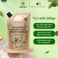 Túi Refill 500g Tẩy Tế Bào Chết Body Cà Phê Organic - Mắc Ca MACALAND - AZAGO