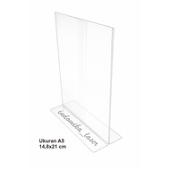 Acrylic QR Code Display Model L & T | Cafe Menu QR Stand | 2mm Clear Acrylic