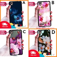 Oppo F1 (A35) Flexible Case With Full Line Of FLOWER Wallpaper Gently Coated Like A Mirror