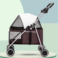 Pet Stroller Lightweight Foldable Outdoor Cat Stroller Dog Stroller Four Wheels Stroller