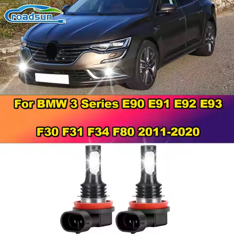 2Pcs LED Auto Fog Lamps 100W Car Fog Lights Bulbs 12V 6000K For BMW 3 Series E90 E91 E92 E93 F30 F31