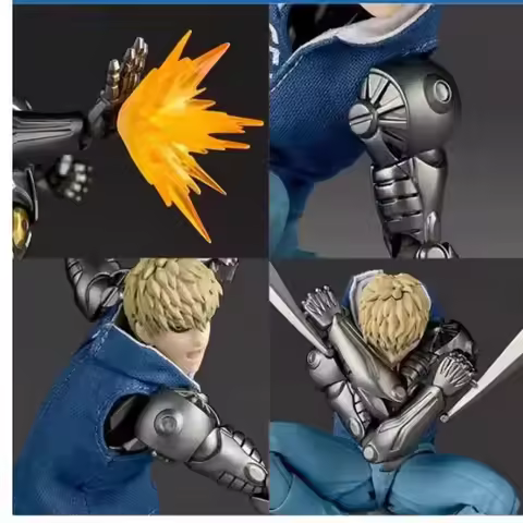 Kaiyodo Revoltech Amazing Yamaguchi One Punch Man Genos In Stock Anime Action Collection Figures Mod