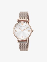 Emporio Armani นาฬิกาข้อมือผู้หญิง Retro Silver Dial Rose Gold รุ่น AR1956