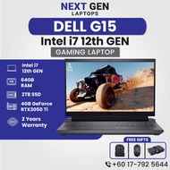 Gaming Laptop Dell G15 i7 12th Gen 15.5" 64GB RAM DDR5 2TB SSD M.2 36GB+4GB Nvidia Geforce RTX3050 T
