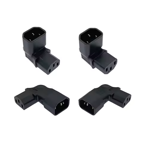 10A 3Pin IEC Connector Down UP 90 Angled IEC 320 C14 Male To C13 Female Power Adapter AC Plug For LC