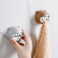 Bear Towel Plug Rag Storage Hook Perforated Hand Towel Seamless Storage Rack Towel Storage Rack