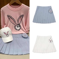 Master Bunny Summer Korean Golf Set Ladies Versatile Knitted Short Sleeve Age Reduction Sports High Waist Pleated Skirt TaylorMade1 FootJoy DESCENTE Honma PING1▪◘