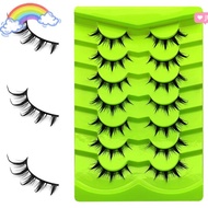 JUNE1 Manga Lashes, 7 Pairs Spiky Cosplay Eyelashes, 13-16mm Japanese Anime Natural Makeup Extension