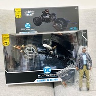 全套如圖Lucius fox, Batman Catwoman & Batpod (The Dark Knight Rises) 黑夜之神 摩根費曼 蝙蝠俠 貓女 蝙蝠電單車 Mcfarlane DC