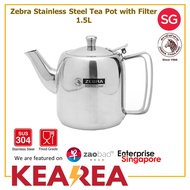 Zebra Stainless Steel Tea Pot with Filter 1.5L