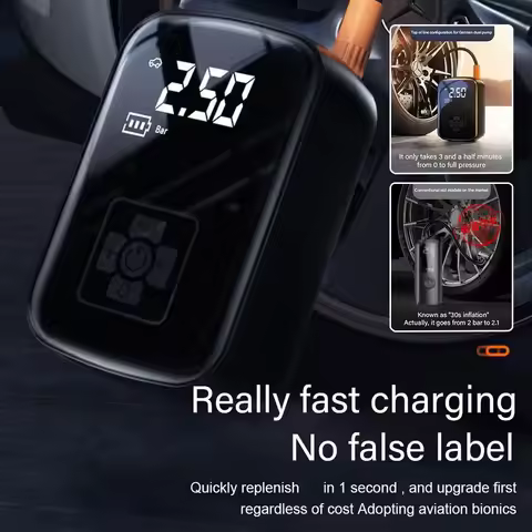 Tire pump 3600mAh battery motorcycle bicycle pump inflator portable air compressor 150 PSI digital t