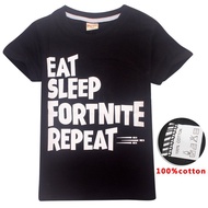EAT SLEEP Letter Pattern Fashion FORTNITE REPEAT T-Shirt Boys Short Sleeve Tee