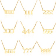 Fashion Angel Number Pendant Titanium Steel Necklace