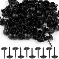 100Pcs Paku Upholsteri Hitam - Paku Jempol Perabot 7x13mm - Paku Jempol Logam Kepala Bulat - Hiasan 