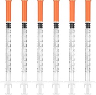 100 Pack 1ml Syringe with 30×8mm Cap, Individually Wrapped, Suitable for Pet Liquids Feeding, Lab Me