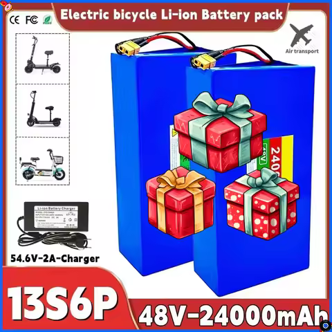 13S6P Li-ion 48V 24000mAh Battery Pack 2000W Citycoco Motorized Scooter Battery Built In 50A BMS+54.