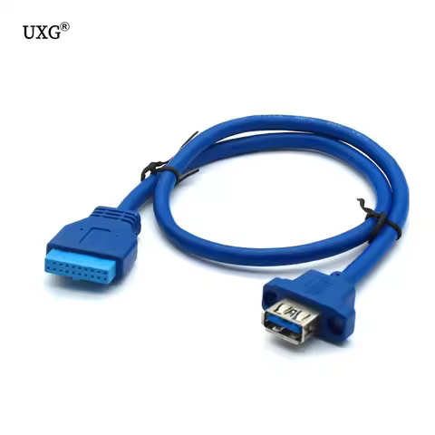 2 x USB3.0 Dual Port USB 3.0 Female Screw Mount Panel Type to Motherboard 20Pin Cable PC Case cables