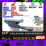 GIVI FOLDING RACK MONORACK FOLD MF NMAX,Y15,Y15ZR,EGO,Y16ZR,LC135 FI,VARIO 125/150/160,ADV160,RS150R