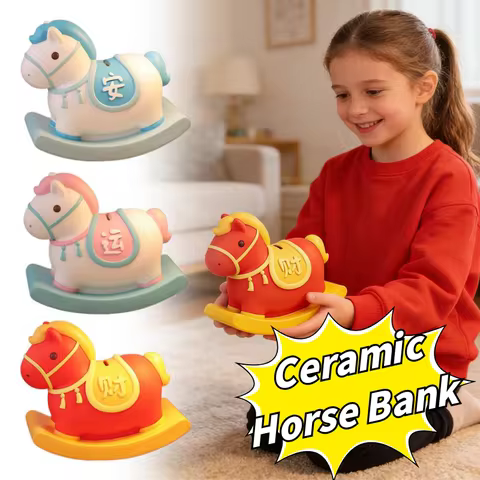 2026 Horse Year Large Capacity Money Boxes Anti Drop Ceramic Horse Bank Savings Tank Can Store And R