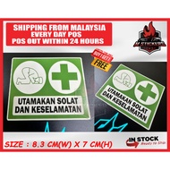 sticker utamakan solat dan keselamatan stiker kereta car sticker motor lori