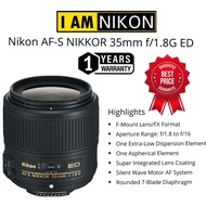 NIKON AF-S NIKKOR 35MM F/1.8 ED LENS (1 YEARS WARRANTY) NIKON FX FULL FRAME LENS NIKON 35MM F/1.8G E